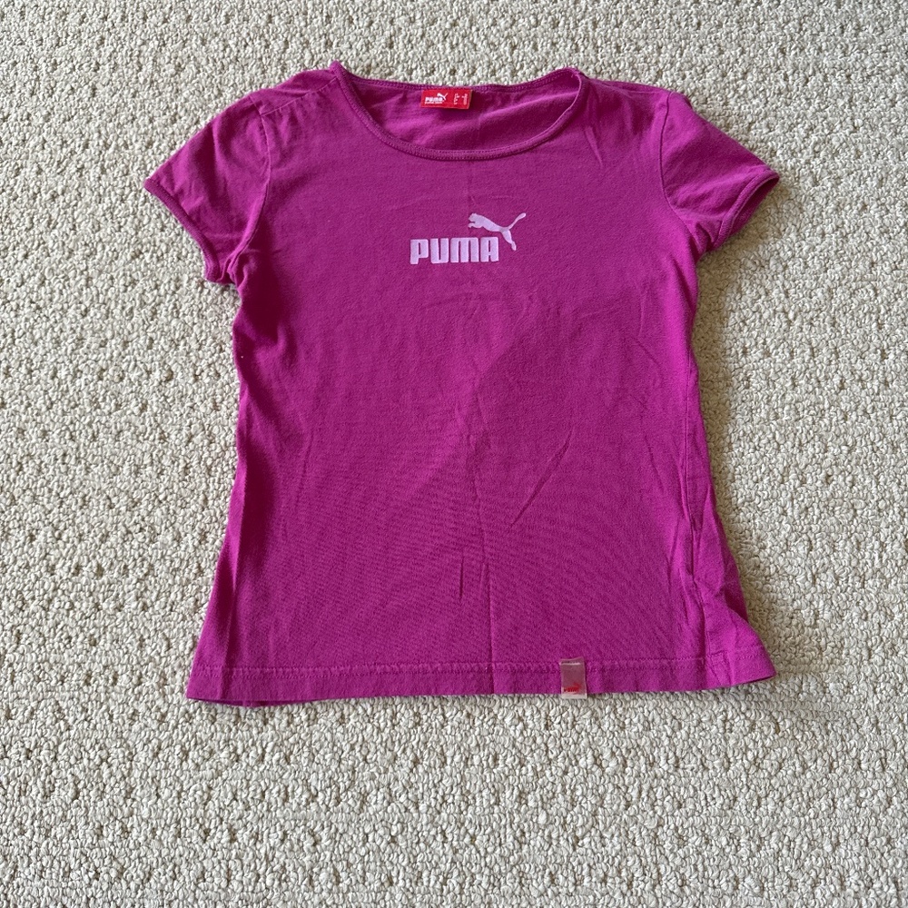 Hot Pink Puma Logo T shirt